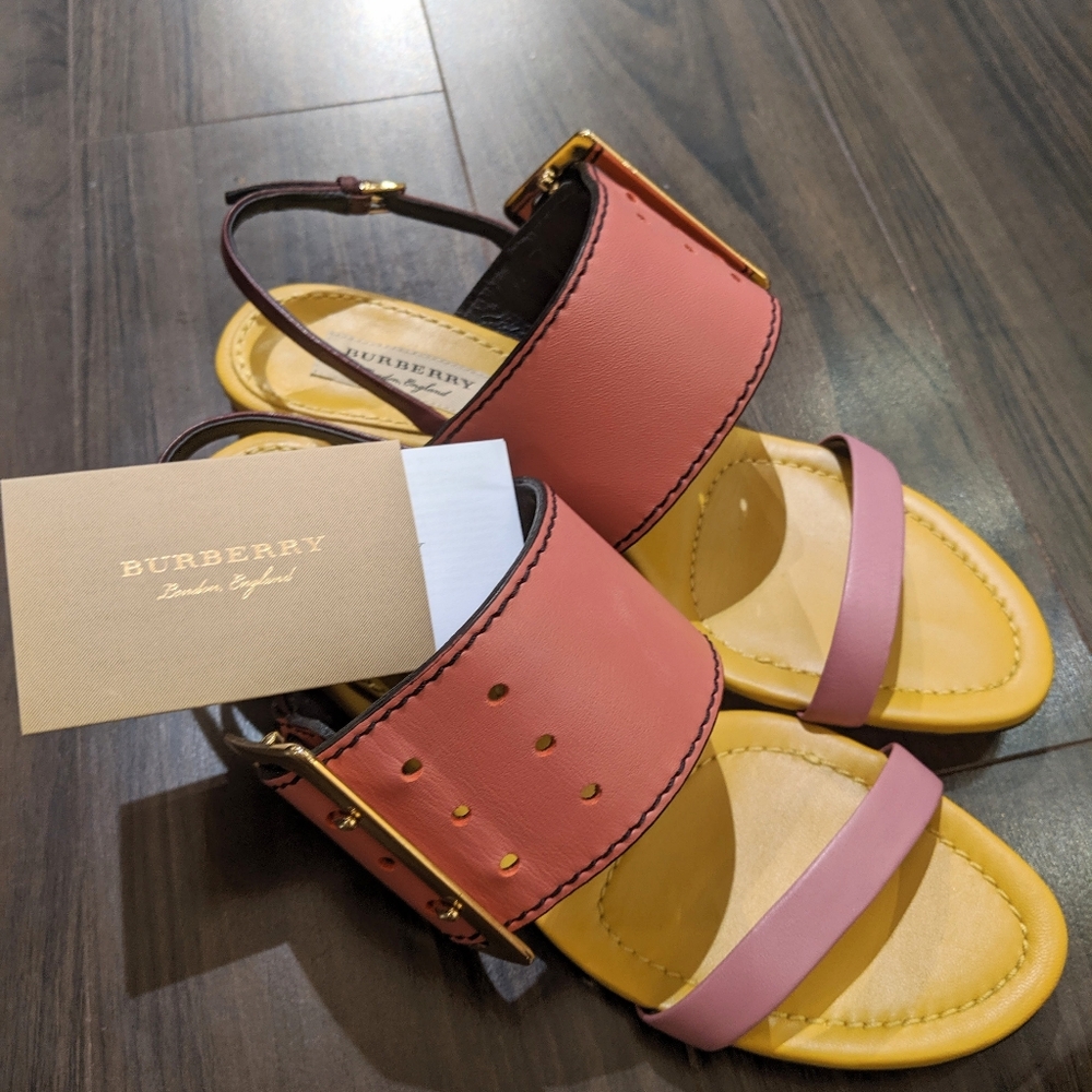 Burberry Leather Strap Sandals - Almost New